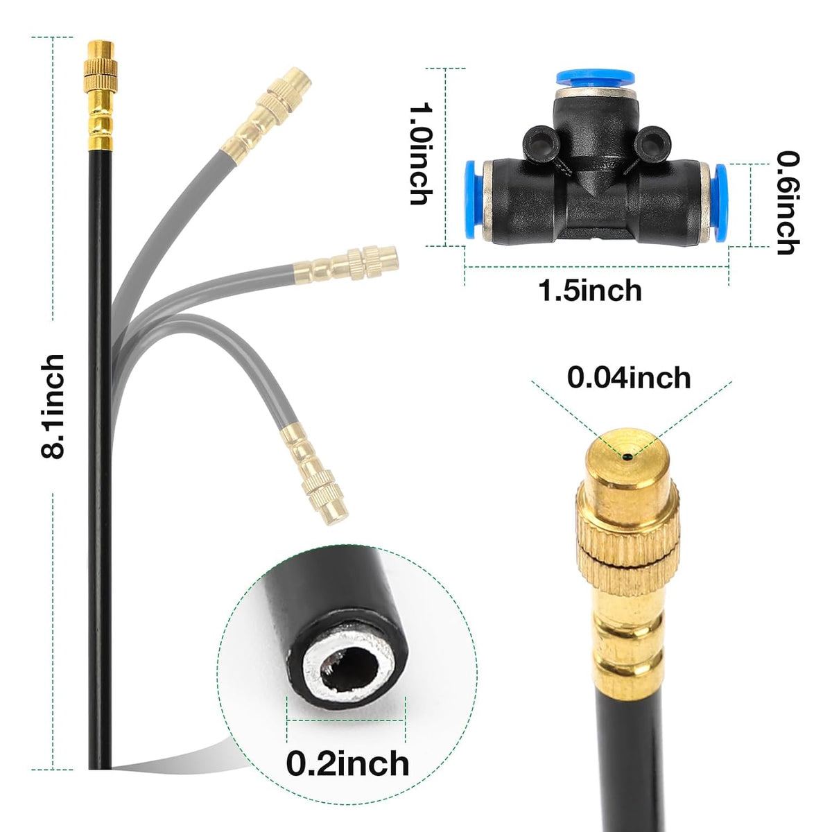 1/4" 100Ft Drip Irrigation System for Garden with 16pcs 360°Adjustable Brass Nozzles & Bendable Rod,Upgraded Watering System Kit for Outdoor Plants,Lawn,Raised Bed,Potted Plant,Yard,Greenhouse