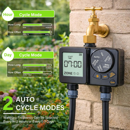 1/4" 100Ft Drip Irrigation System for Garden with 16pcs 360°Adjustable Brass Nozzles & Bendable Rod,Upgraded Watering System Kit for Outdoor Plants,Lawn,Raised Bed,Potted Plant,Yard,Greenhouse