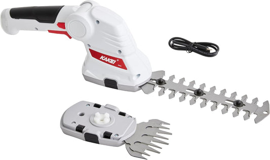 7.2V Cordless 2-in-1 Grass & Shrub Shear | 2000mAh Battery, 1300 Cuts/Min, Quick-Change Blades, Type-C Charging & Sealed Gearbox for Safe Gardening