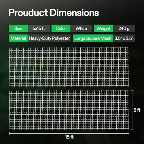Trellis Netting Heavy-duty Polyester 5'x30' 1 Pack