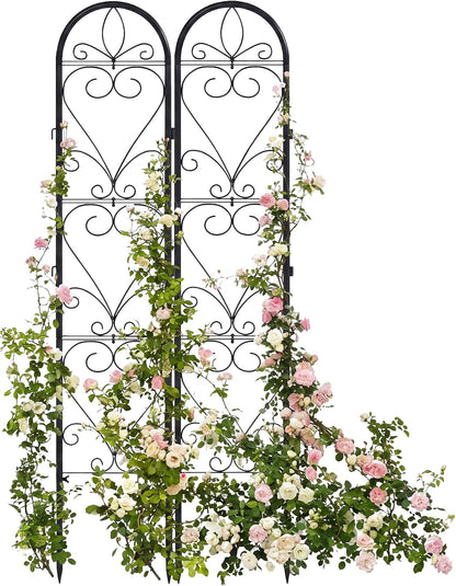 2 Pack Q195 Metal Garden Trellis for Climbing Plants, 66 x 13 in