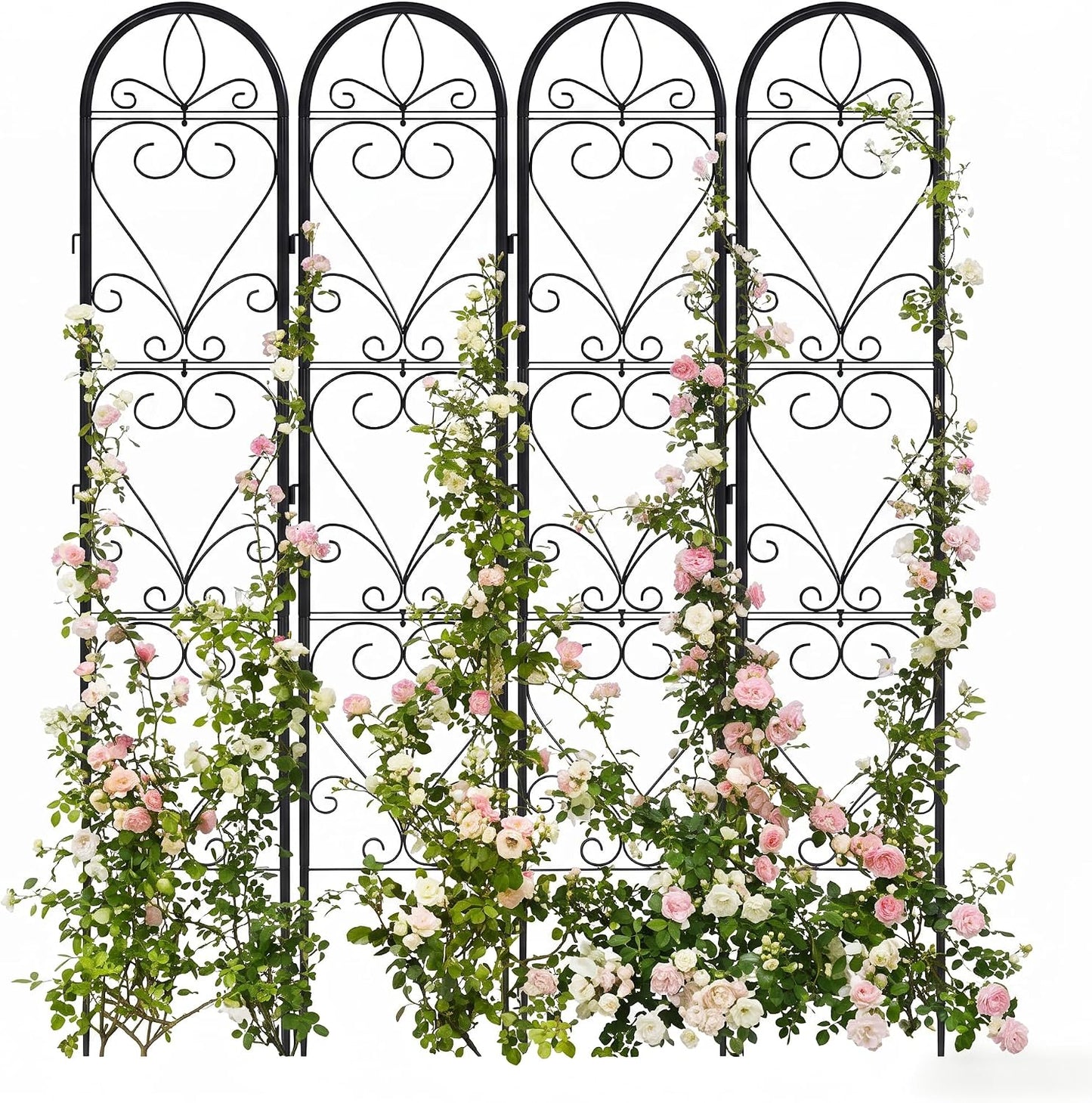 2 Pack Q195 Metal Garden Trellis for Climbing Plants, 66 x 13 in