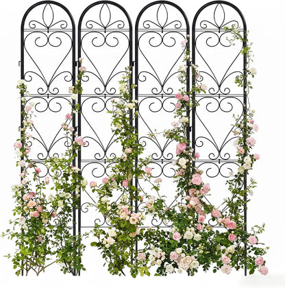 2 Pack Q195 Metal Garden Trellis for Climbing Plants, 66 x 13 in