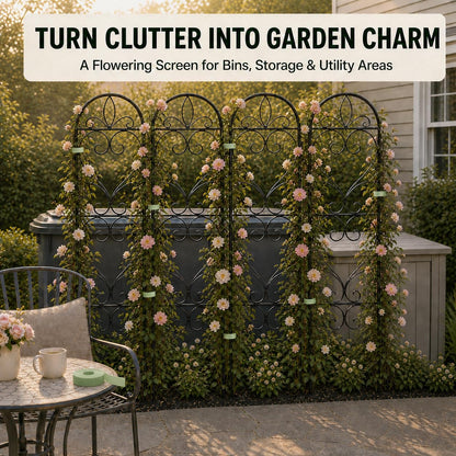 2 Pack Q195 Metal Garden Trellis for Climbing Plants, 66 x 13 in