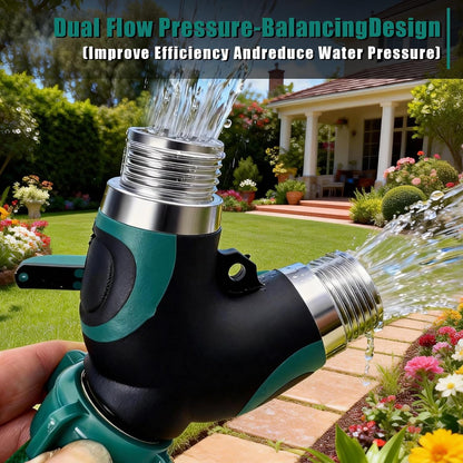 NUNU FRY Garden Hose Splitter 2 Way Heavy Duty,Home Use - Premium Alloy With Strong Tightness And Dual Flow Design Reduces Water Pressure And Leakage, Compatible With Any Standard Faucet (Orange)
