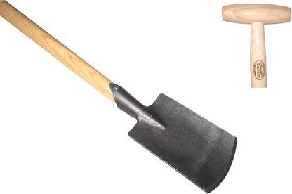 Dewit Perennial Spade – Long Handle | Compact Garden Digging Tool | T-Handle | Tempered Boron Steel Blade | Ash Wood | 38” Length