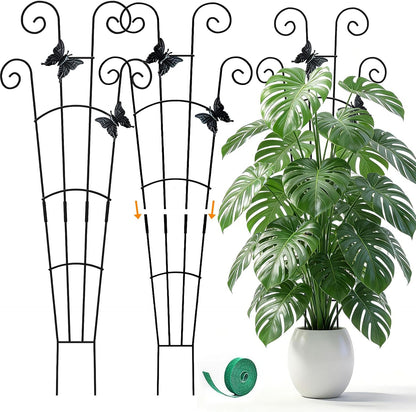 Monstera Plant Support - 32.6 Inch Tall Trellis with 2 Pack Plant Stakes for Your Large Climbing Monstera Deliciosa | Indoor Plant Climbing Frame for Potted Growth