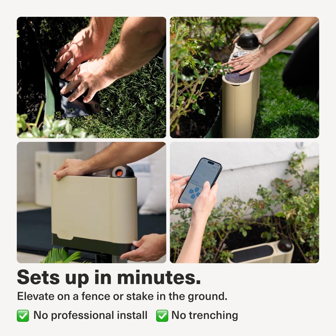 Rain Bird OTO Lawn Smart Sprinkler – App- Controlled Precision Watering, Solar-Powered, Weather Intelligence, Rain Skips, Quick Install, Covers 5,000 sq ft, Water-Saving Irrigation System