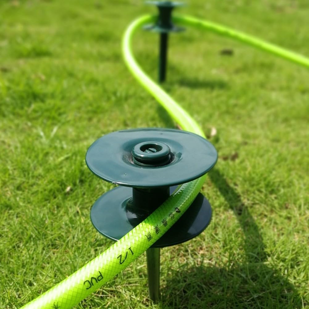 Garden Hose Roller Guide with Resin Wheel and Zinc Spike, Smooth Hose Path Protector for Yard and Garden Plants(2pcs)