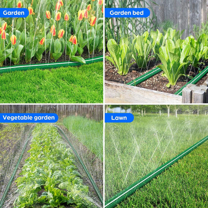 50FT Sprinkler Hose Heavy Duty Garden Lawn Water Hose with Staples