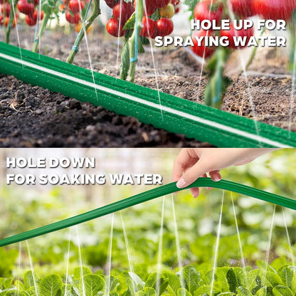 50FT Sprinkler Hose Heavy Duty Garden Lawn Water Hose with Staples