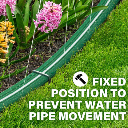 50FT Sprinkler Hose Heavy Duty Garden Lawn Water Hose with Staples