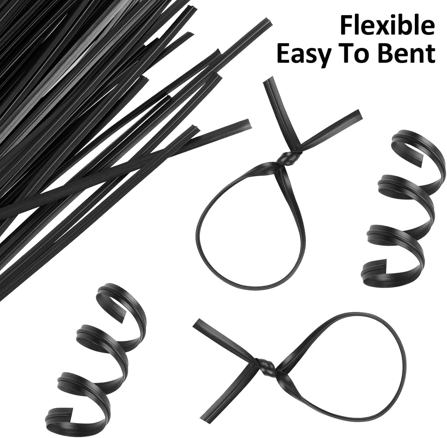 300 Pcs Plastic 5" Twist Ties for Bags, Wire Ties Reusable Twist Bread Ties for Household and Office Use
