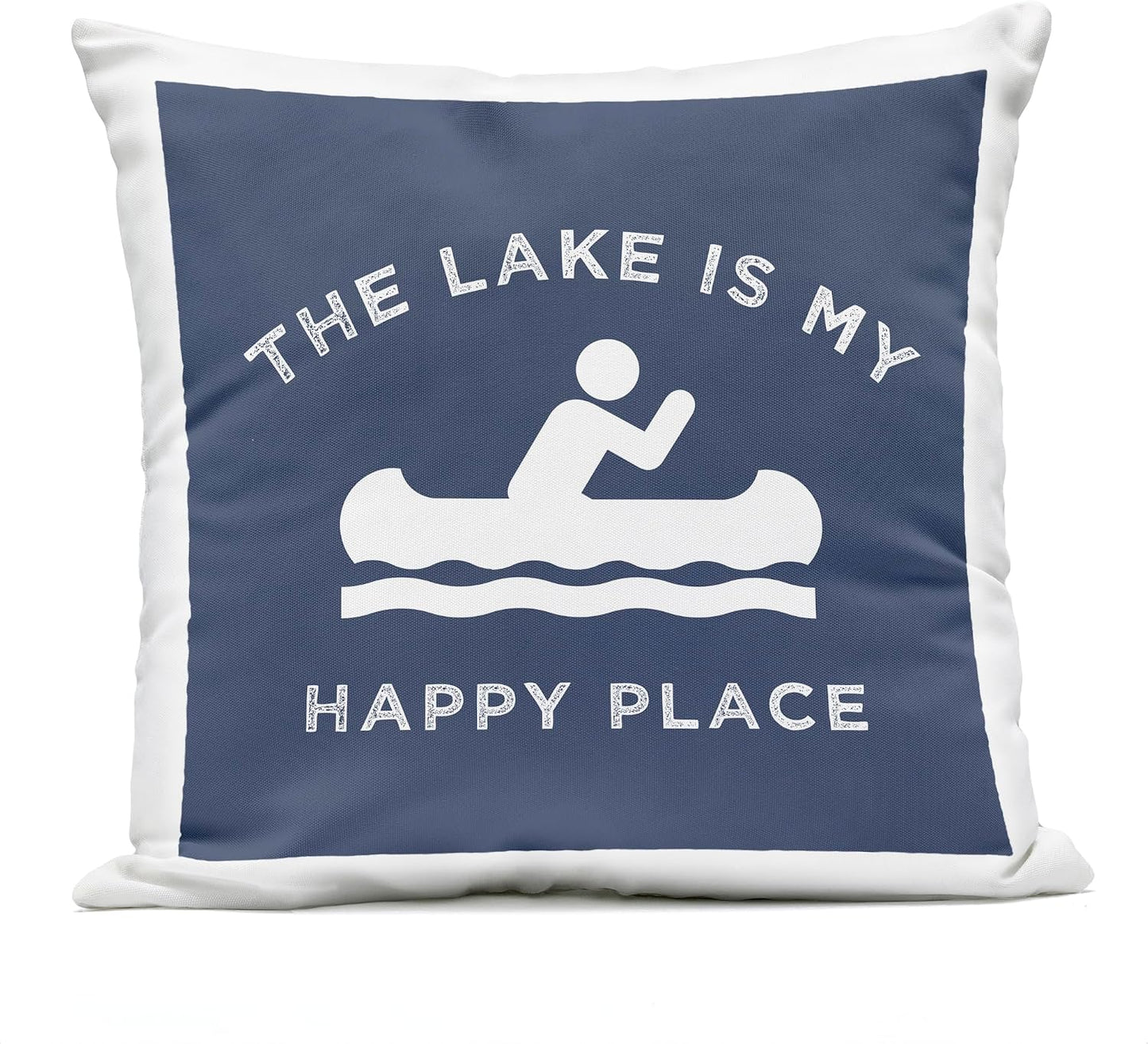 Lake is My Happy Place Canoe Row Printed, 18 x 18