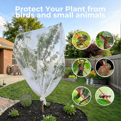 Fruit Tree Netting Cover with Zipper & Drawstring, 2 Packs 6ft x 6ft Insect Bird Barrier Netting for Garden Protection, Ultra Fine Mesh Garden Netting