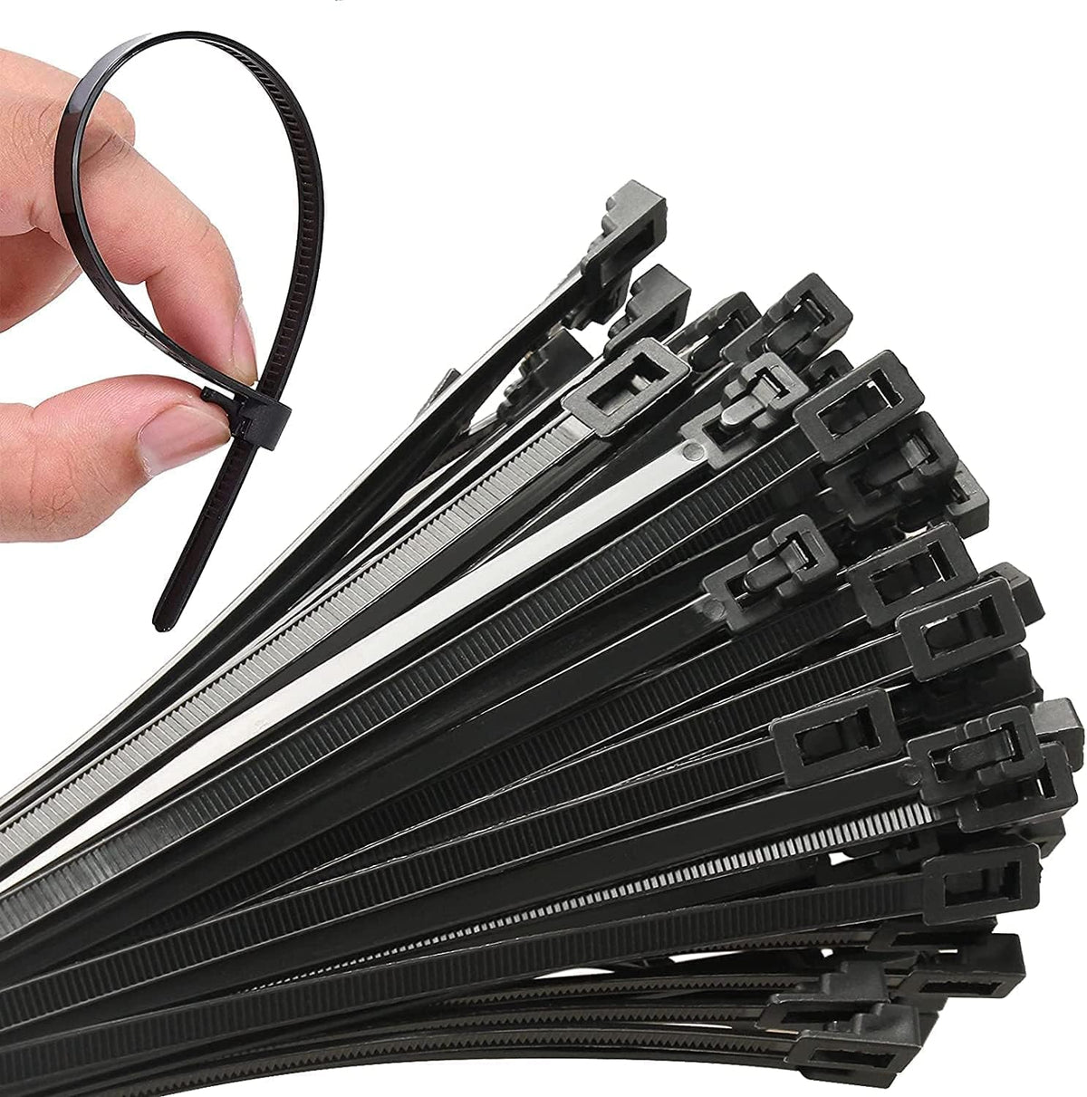 100Pcs 8Inch Heavy Duty Industrial Reusable Cable Wrap Ties