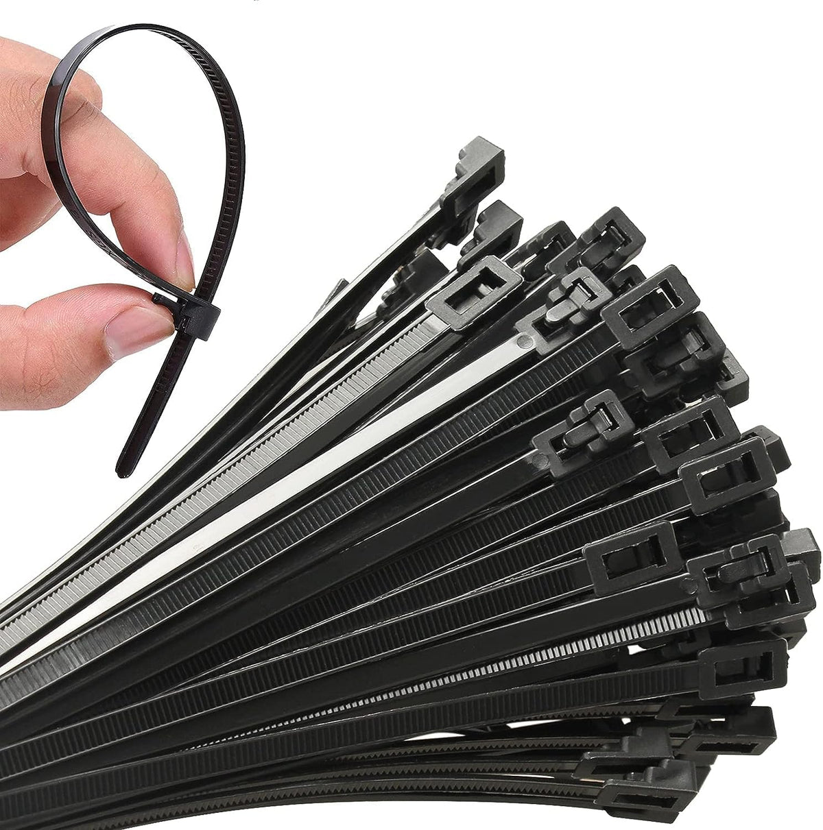 100Pcs 8Inch Heavy Duty Industrial Reusable Cable Wrap Ties
