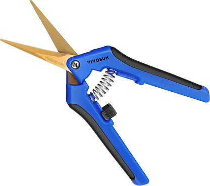 6.5 Inch Gardening Scissors Hand Pruner Pruning Shear with Straight Stainless Steel Blades Orange 1-Pack
