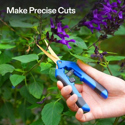6.5 Inch Gardening Scissors Hand Pruner Pruning Shear with Straight Stainless Steel Blades Orange 1-Pack
