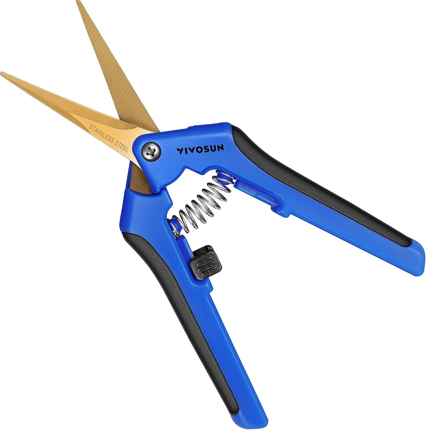 6.5 Inch Gardening Scissors Hand Pruner Pruning Shear with Straight Stainless Steel Blades Orange 1-Pack