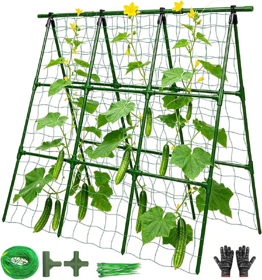 50" x 48"Cucumber Trellis for Raised Garden Bed, Green