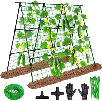 50" x 48"Cucumber Trellis for Raised Garden Bed, Green