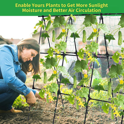 50" x 48"Cucumber Trellis for Raised Garden Bed, Green
