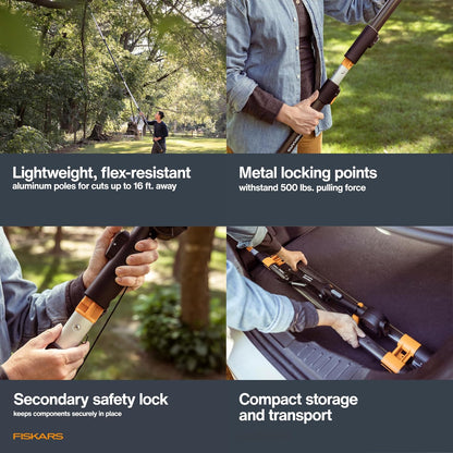 4-16 Ft XtendControl Extendable Pole Saw & Tree Pruner Modular Set
