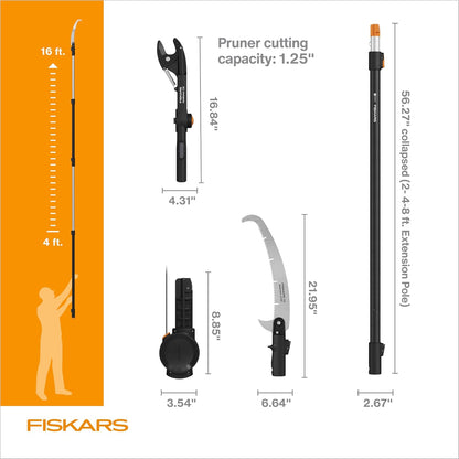 4-16 Ft XtendControl Extendable Pole Saw & Tree Pruner Modular Set