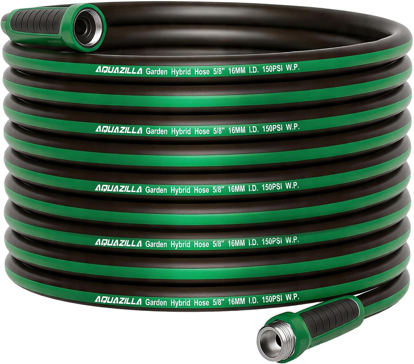 Garden Hose 125ft x 5/8" All-Weather Flexible Water Hose Lightweight, Durable, Kink-resistant, Heavy Duty Hybrid Polymer Hose, Male to Female Leak-Free Aluminum Connections, Burst 600 PSI.