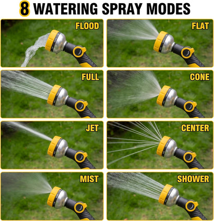 2 Pack Garden Hose Watering Wand 18.5'' with 180° Rotating Head, 8 Adjustable Spray Patterns, Ergonomic Non-Slip Handle & Quick Connect - Watering Hanging Plants, Lawn, Garden & Car Washing