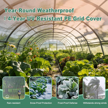 16MIL Reinforced Mesh Greenhouse Plastic Sheeting 8ft x 30ft
