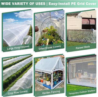 16MIL Reinforced Mesh Greenhouse Plastic Sheeting 8ft x 30ft