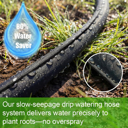 Soaker Hose,Lightweight and Soft Garden Drip Hose Saves 80% Water,Leak Proof Sprinkler Hose for Garden,Flower Planters & Vegetable Plots Watering (30ft)