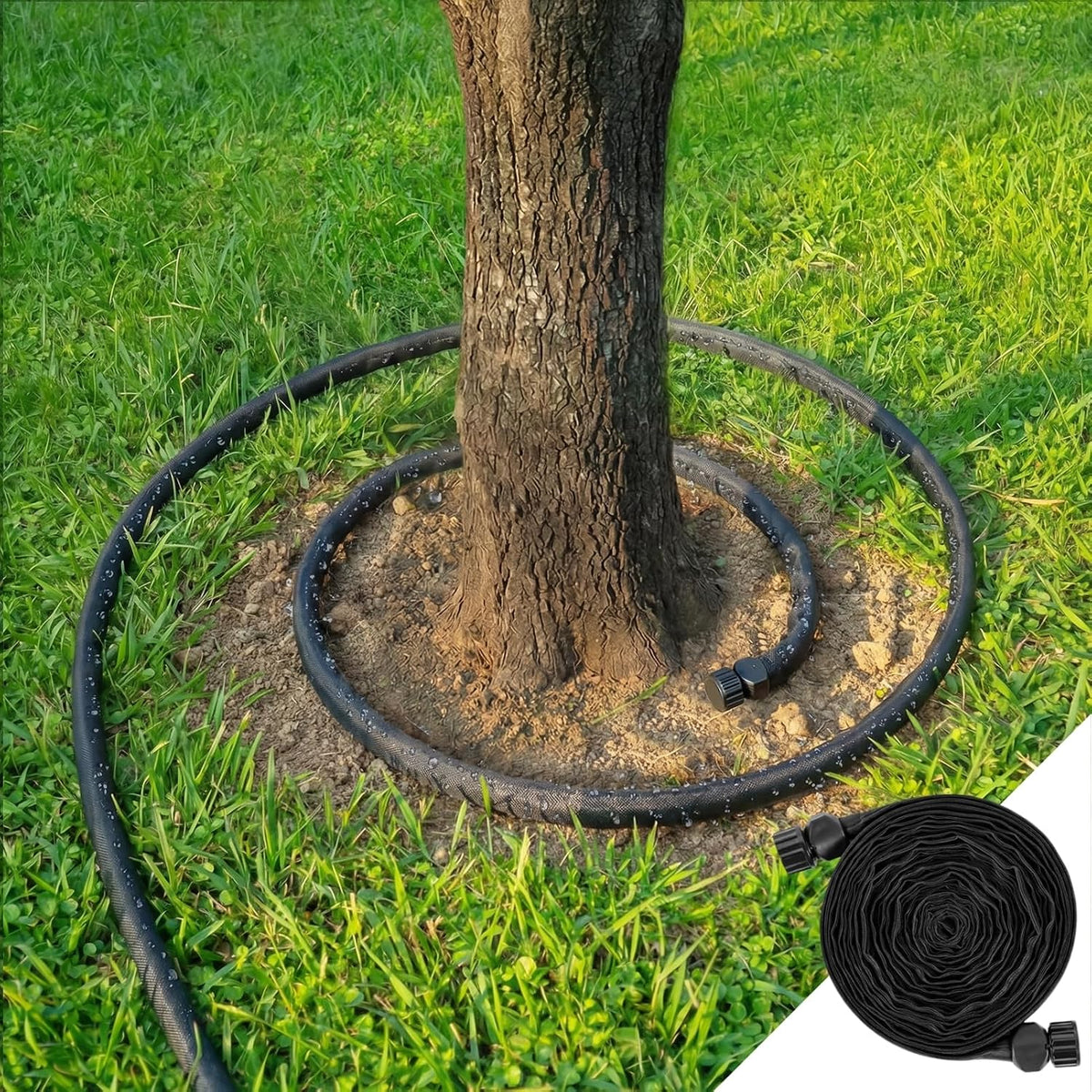 Soaker Hose,Lightweight and Soft Garden Drip Hose Saves 80% Water,Leak Proof Sprinkler Hose for Garden,Flower Planters & Vegetable Plots Watering (30ft)