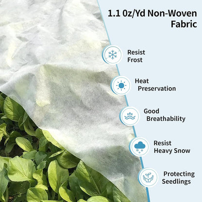 1.1oz/yd Plant Covers Freeze Protection,10 * 50ft Floating Row Cover for Garden, Frost Plant Blanket for Winter Frost/Sun Pest Protection