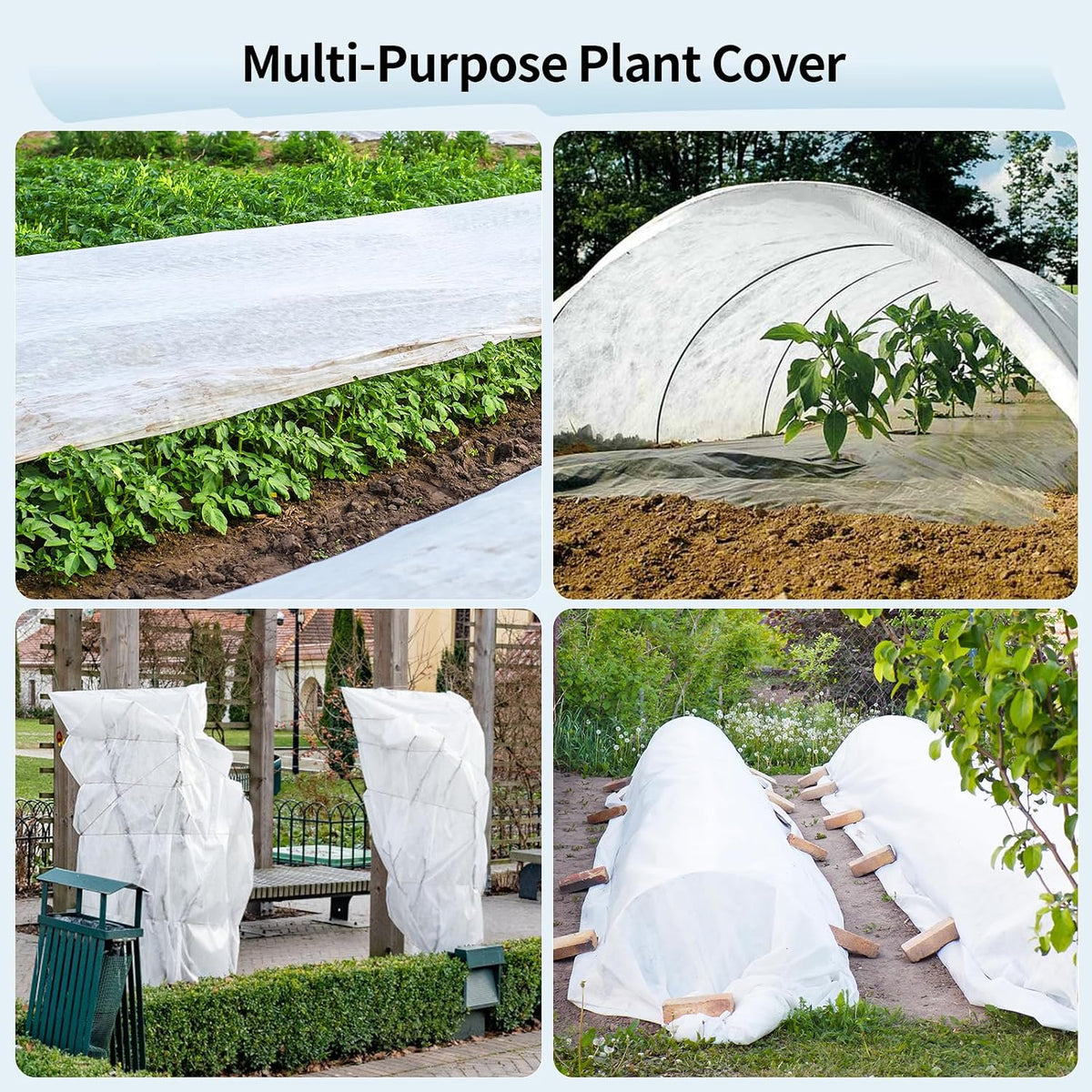 1.1oz/yd Plant Covers Freeze Protection,10 * 50ft Floating Row Cover for Garden, Frost Plant Blanket for Winter Frost/Sun Pest Protection
