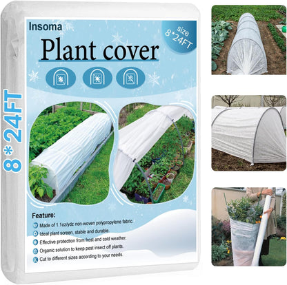 1.1oz/yd Plant Covers Freeze Protection,10 * 50ft Floating Row Cover for Garden, Frost Plant Blanket for Winter Frost/Sun Pest Protection