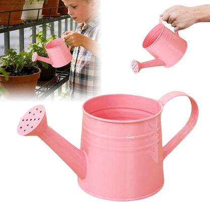 Metal Long Spout Watering Can with Ergonomic Handle, Balanced Design for Easy Pouring, 1L for Watering Indoor Houseplants, Outdoor Flowers, Garden Beds and Lawn Areas (Pink)