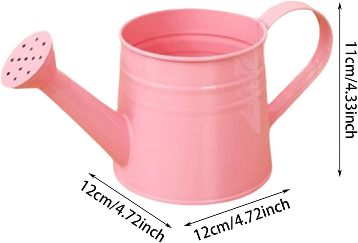 Metal Long Spout Watering Can with Ergonomic Handle, Balanced Design for Easy Pouring, 1L for Watering Indoor Houseplants, Outdoor Flowers, Garden Beds and Lawn Areas (Pink)