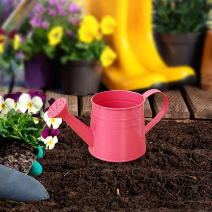 Metal Long Spout Watering Can with Ergonomic Handle, Balanced Design for Easy Pouring, 1L for Watering Indoor Houseplants, Outdoor Flowers, Garden Beds and Lawn Areas (Pink)