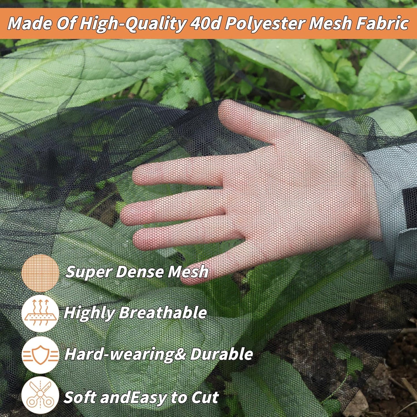 10x100 FT Black Garden Netting Mosquito Insect Mesh Plant Protection Cover