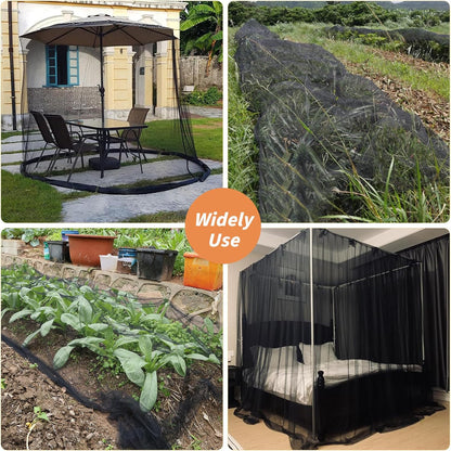 10x100 FT Black Garden Netting Mosquito Insect Mesh Plant Protection Cover