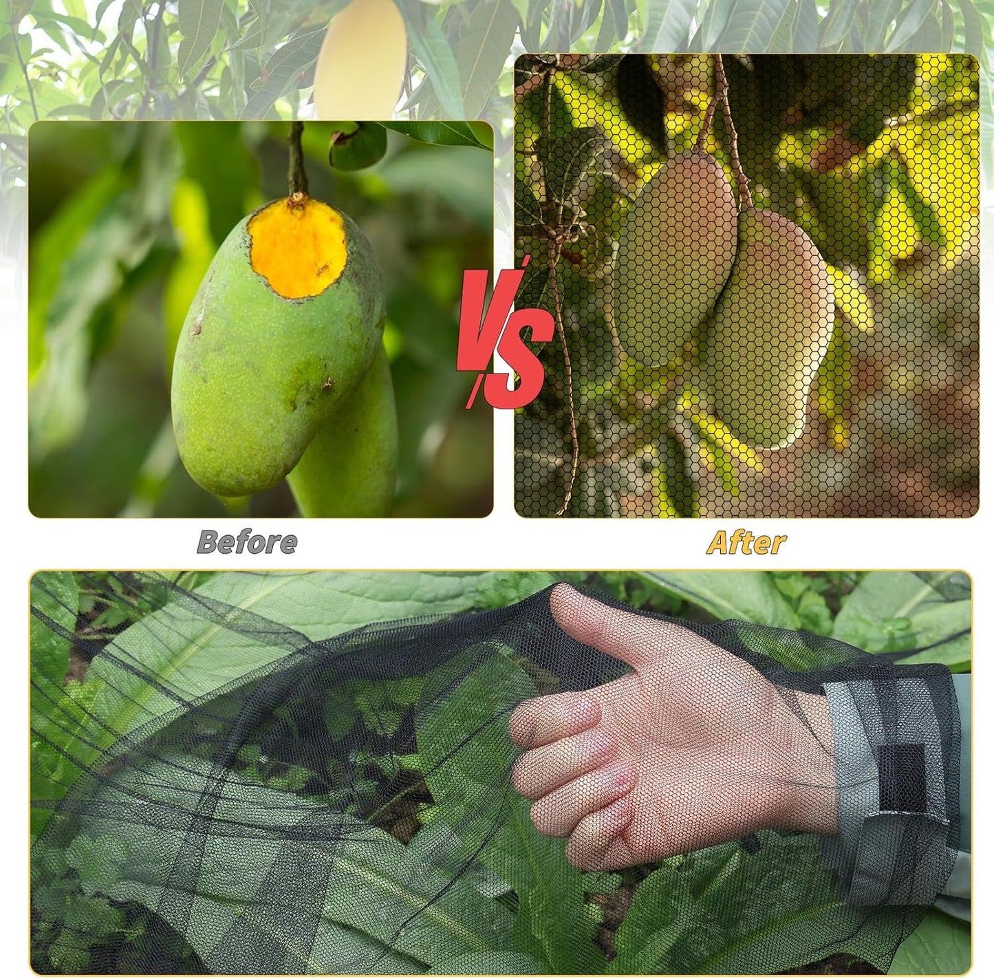 10x100 FT Black Garden Netting Mosquito Insect Mesh Plant Protection Cover