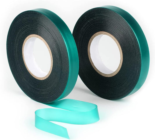 Stretch Tie Tape Roll 2 Rolls Total 300 Feet 1/2" Green