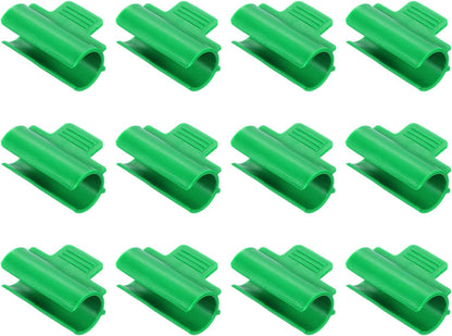 Greenhouse Clamps for 1inch PVC Pipe, 12pcs Greenhouse Film Clamps Shading Net Rod Clip Garden Hoops for Row Cover, Greenhouse Plastic Sheeting(Dark Green)