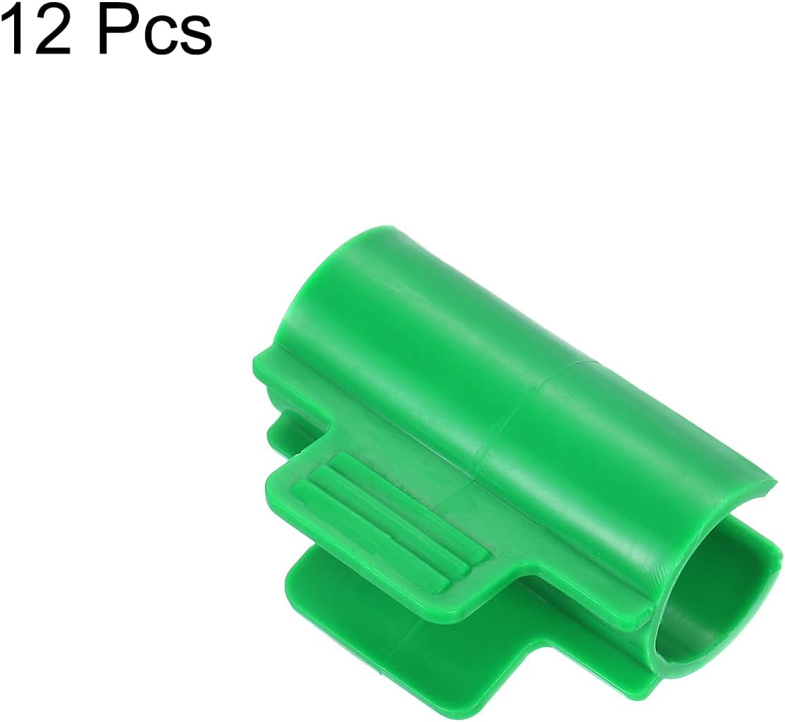 Greenhouse Clamps for 1inch PVC Pipe, 12pcs Greenhouse Film Clamps Shading Net Rod Clip Garden Hoops for Row Cover, Greenhouse Plastic Sheeting(Dark Green)