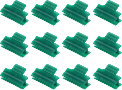 Greenhouse Clamps for 1inch PVC Pipe, 12pcs Greenhouse Film Clamps Shading Net Rod Clip Garden Hoops for Row Cover, Greenhouse Plastic Sheeting(Dark Green)