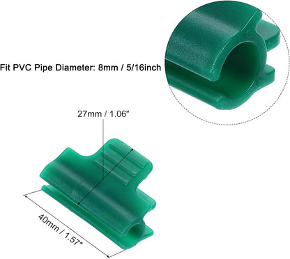 Greenhouse Clamps for 1inch PVC Pipe, 12pcs Greenhouse Film Clamps Shading Net Rod Clip Garden Hoops for Row Cover, Greenhouse Plastic Sheeting(Dark Green)