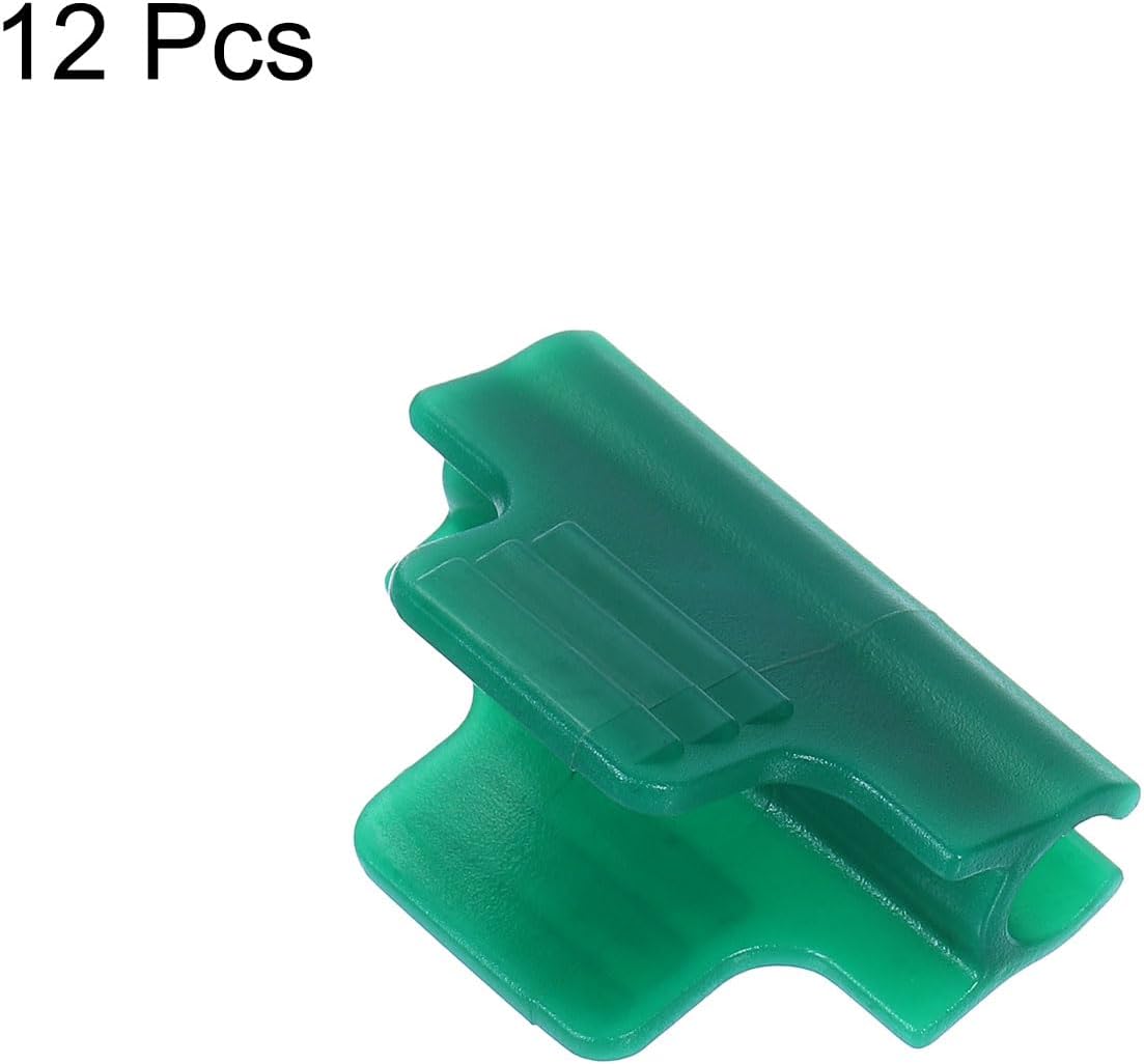 Greenhouse Clamps for 1inch PVC Pipe, 12pcs Greenhouse Film Clamps Shading Net Rod Clip Garden Hoops for Row Cover, Greenhouse Plastic Sheeting(Dark Green)